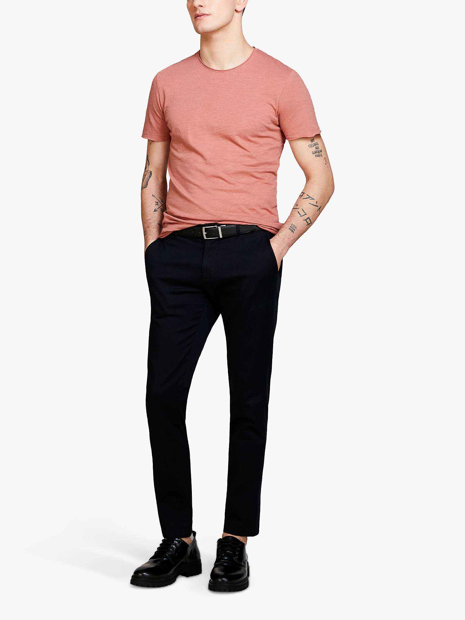 Buy SISLEY Solid Coloured Raw Cut T-Shirt Online at johnlewis.com