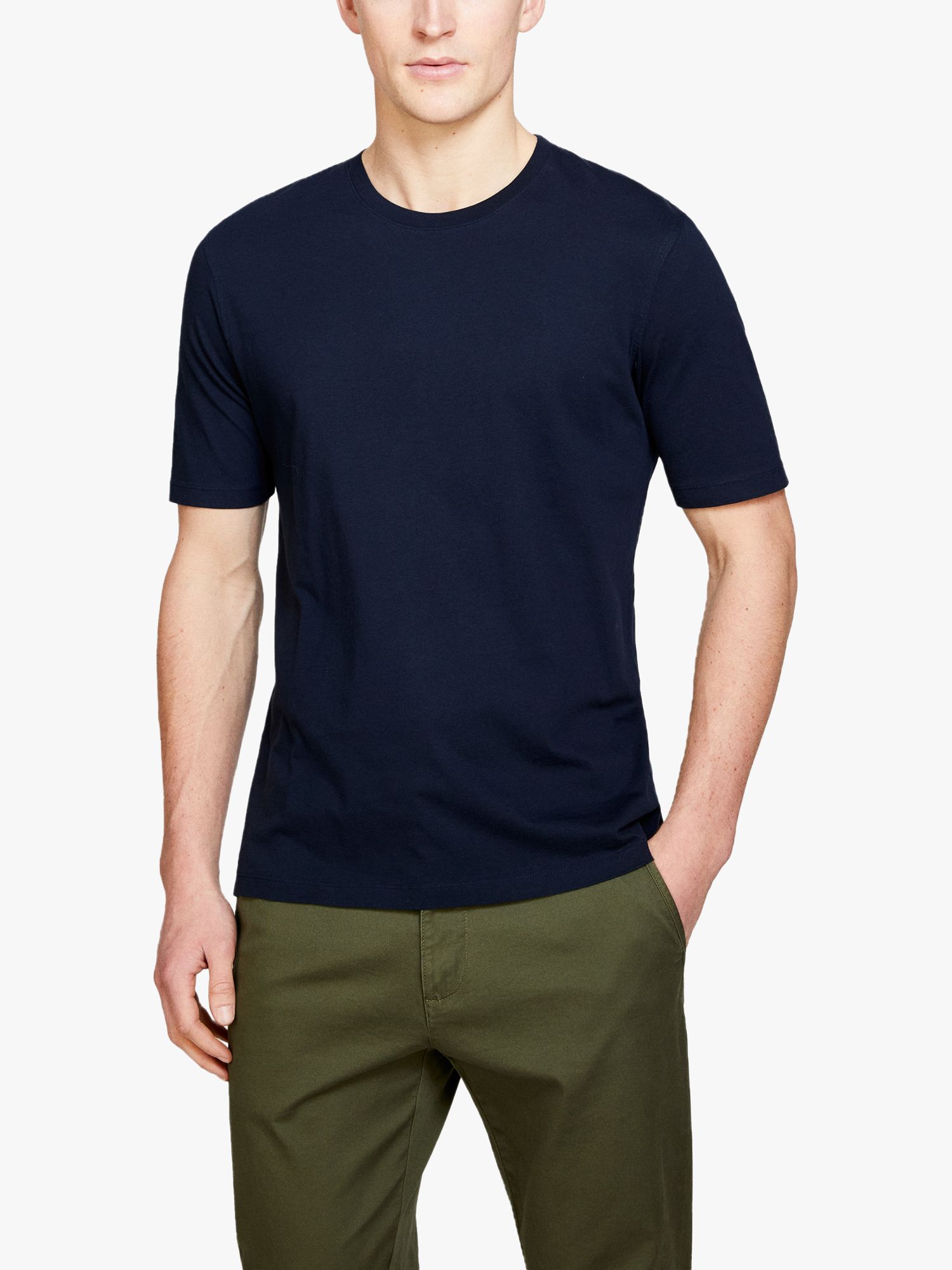 SISLEY Short Sleeve Plain T-Shirt, Blue, XXL