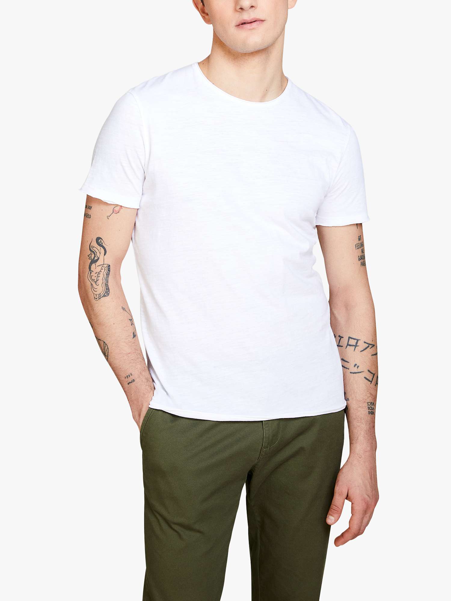 Buy SISLEY Raw Cut Cotton T-Shirt Online at johnlewis.com
