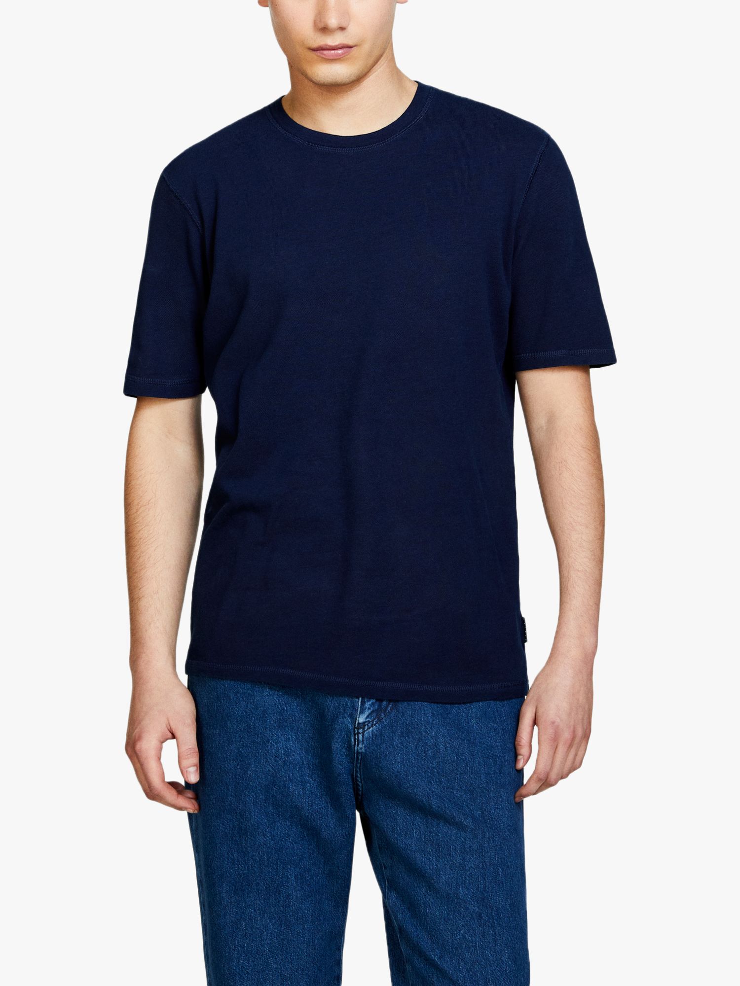 SISLEY Cotton Pique T-Shirt, Navy, XXL
