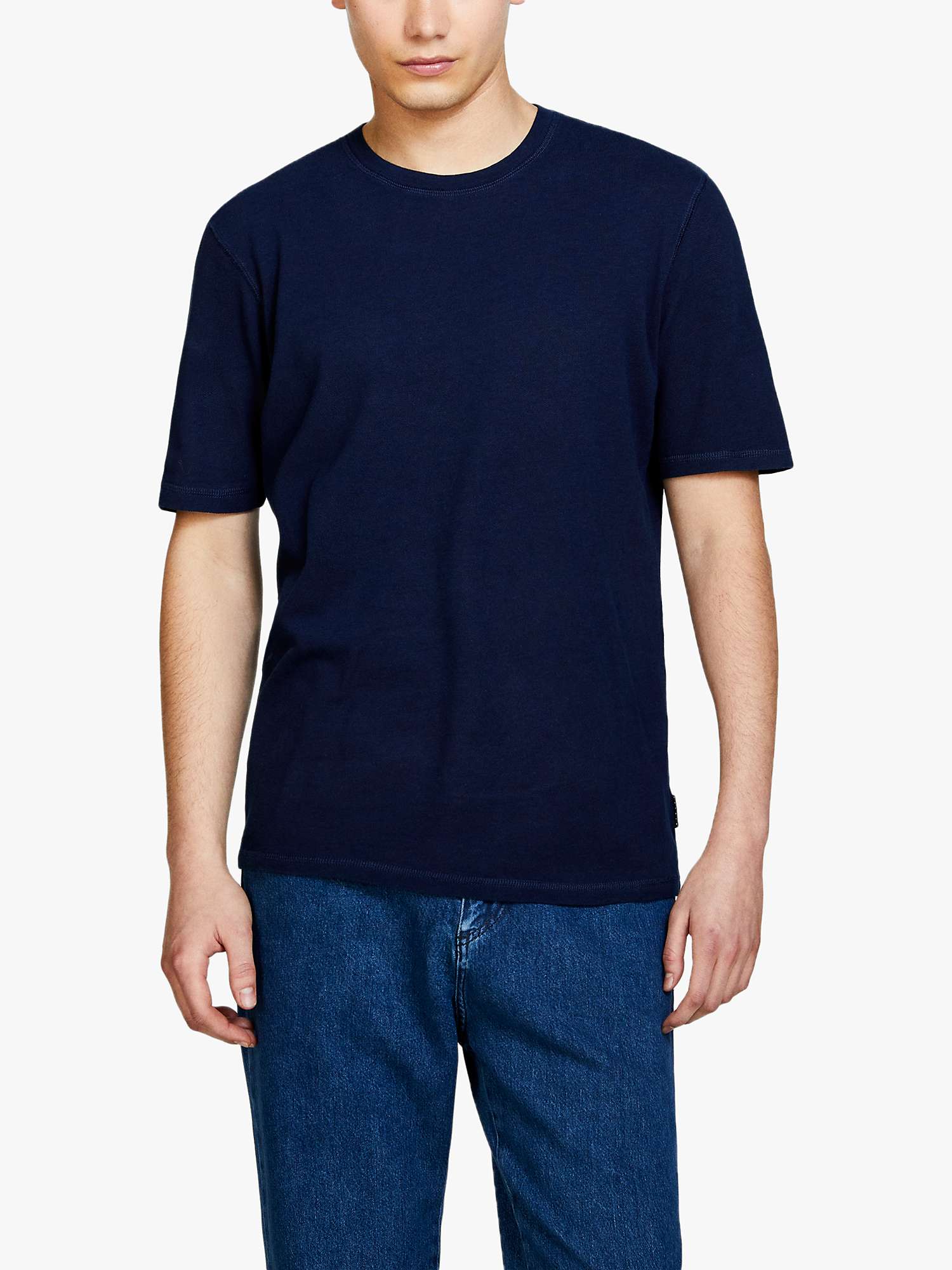 Buy SISLEY Cotton Pique T-Shirt, Navy Online at johnlewis.com