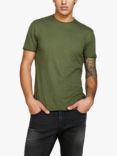 SISLEY Solid Coloured Raw Cut T-Shirt, Green