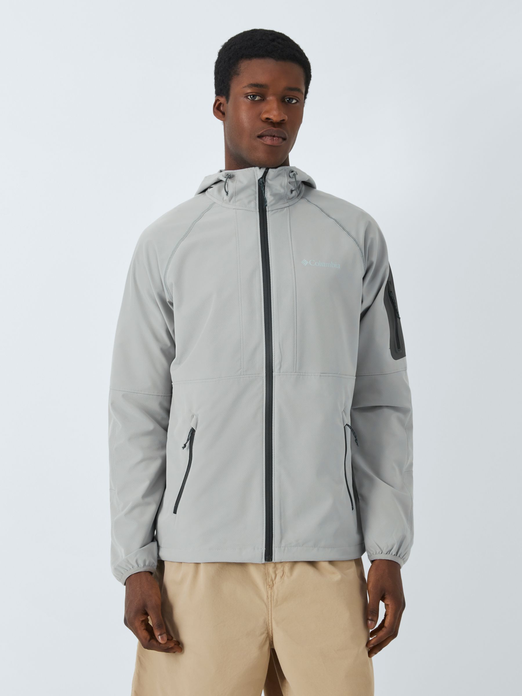 Columbia Men's Tall Heights Hooded Softshell Jacket, Columbia Grey, S