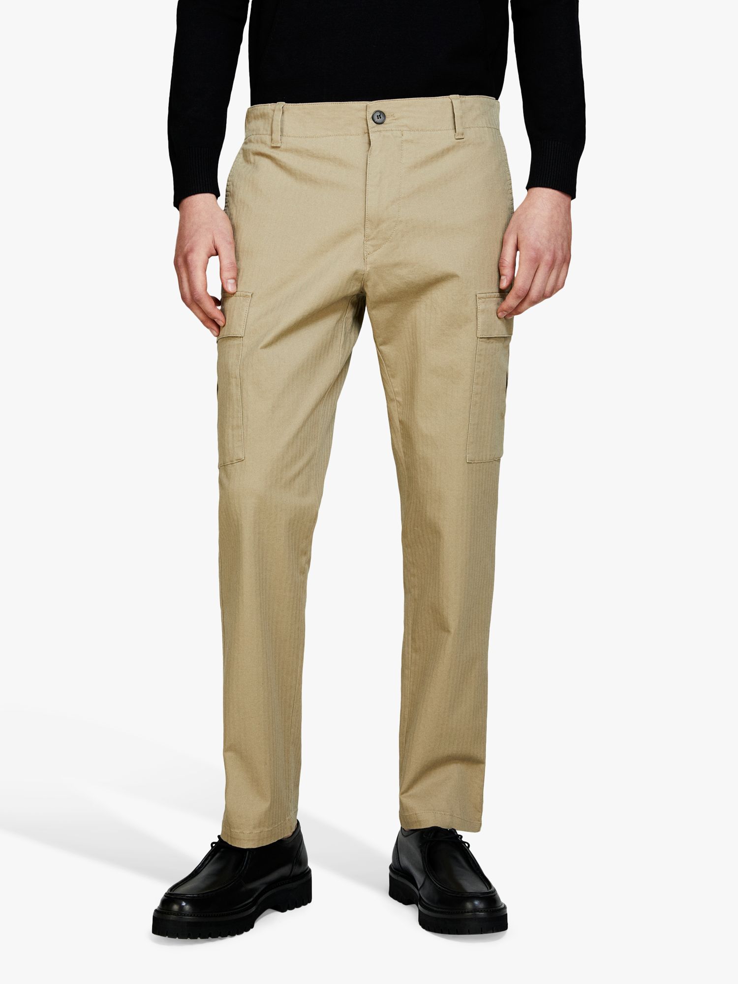 SISLEY Slim Comfort Fit Stretch Trousers, Brown, 38
