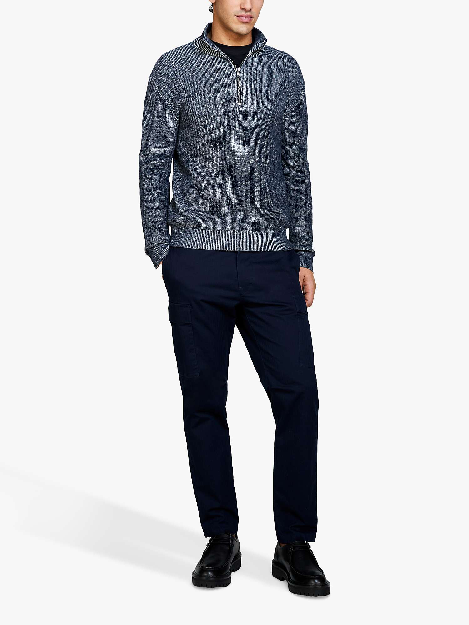 Buy SISLEY Stretch Cotton Slim Fit Trousers, Blue Online at johnlewis.com