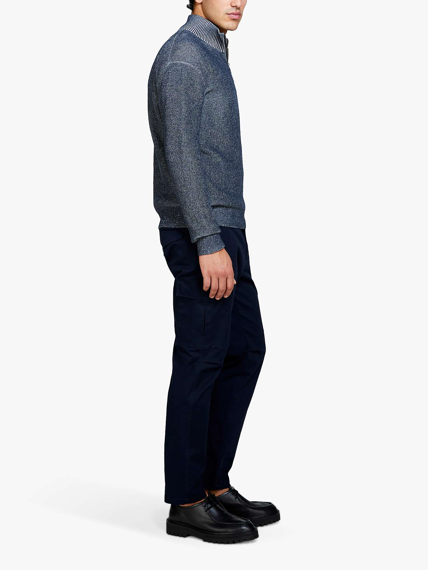 Buy SISLEY Stretch Cotton Slim Fit Trousers, Blue Online at johnlewis.com