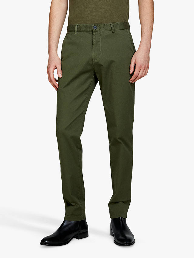SISLEY Stretch Cotton Drill Chino Trousers, Green