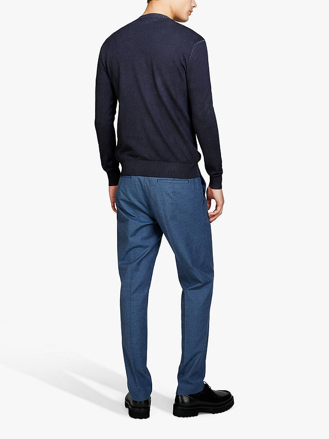SISLEY Regular Fit Garment Dyed Trousers, Blue