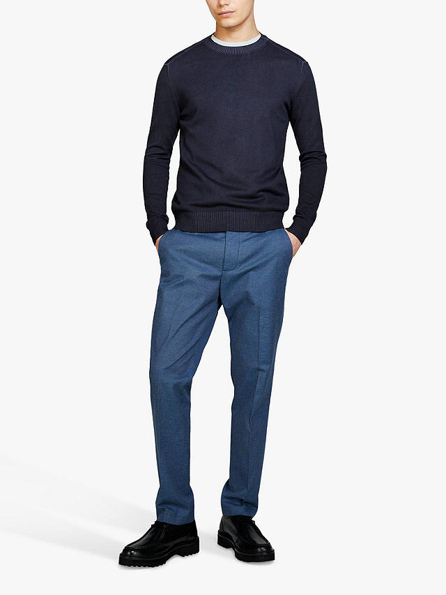 SISLEY Regular Fit Garment Dyed Trousers, Blue