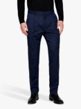 SISLEY Yarn Dyed Check Slim Fit Trousers, Blue