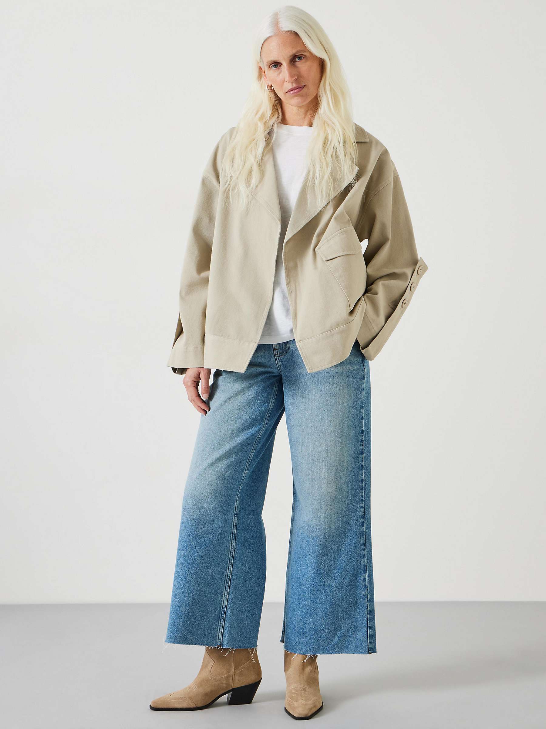 Buy HUSH Abi Cropped Wide Leg Jeans, Mid Authentic Online at johnlewis.com
