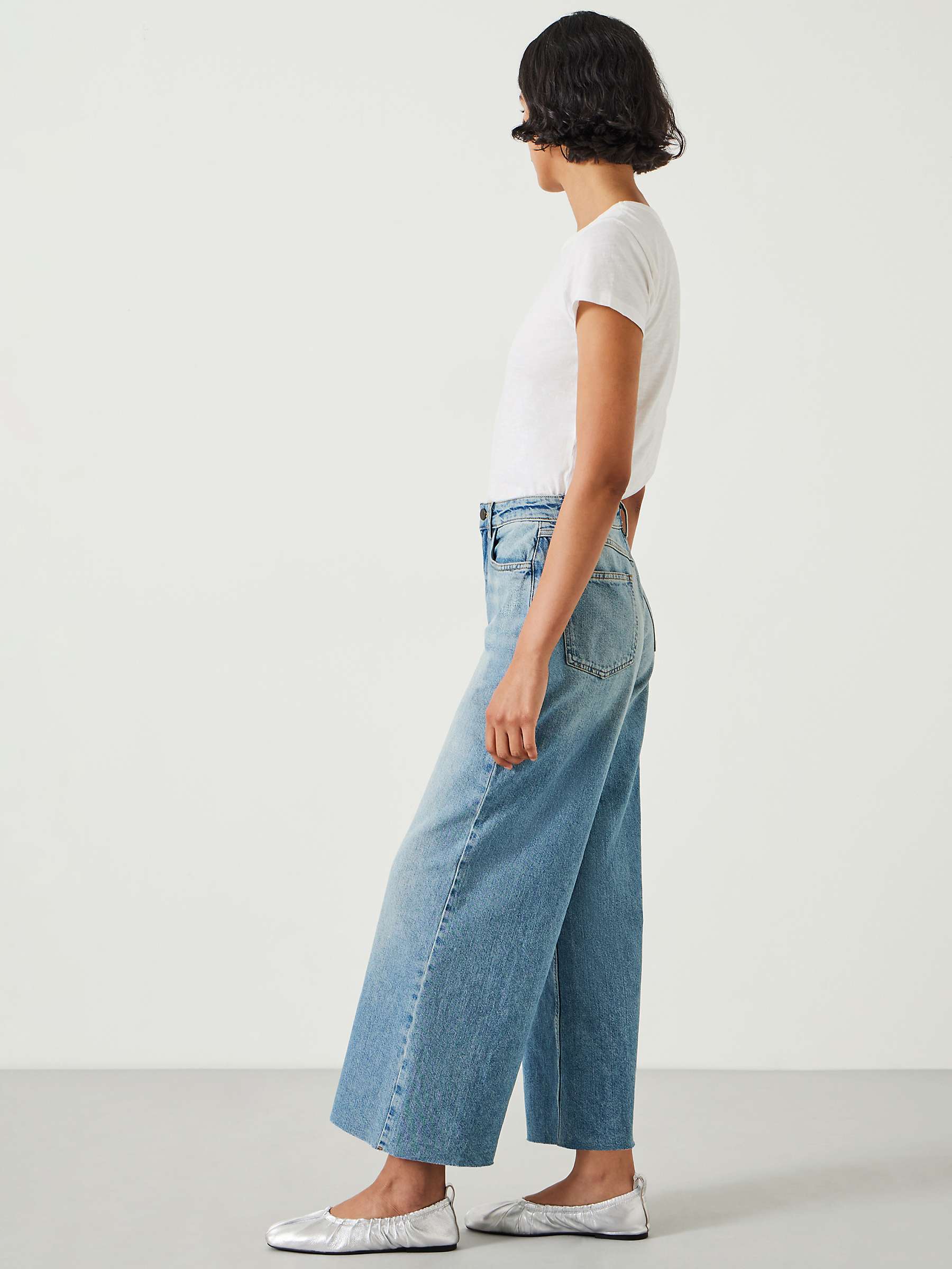 Buy HUSH Abi Cropped Wide Leg Jeans, Mid Authentic Online at johnlewis.com