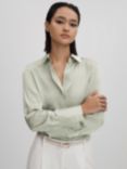 Reiss Irina Silk Shirt, Green