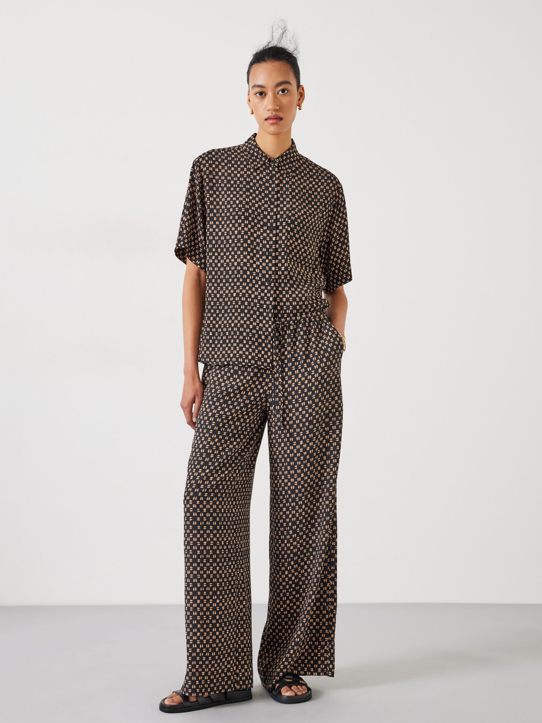 Buy HUSH Layla Printed Tie Waist Trousers Online at johnlewis.com