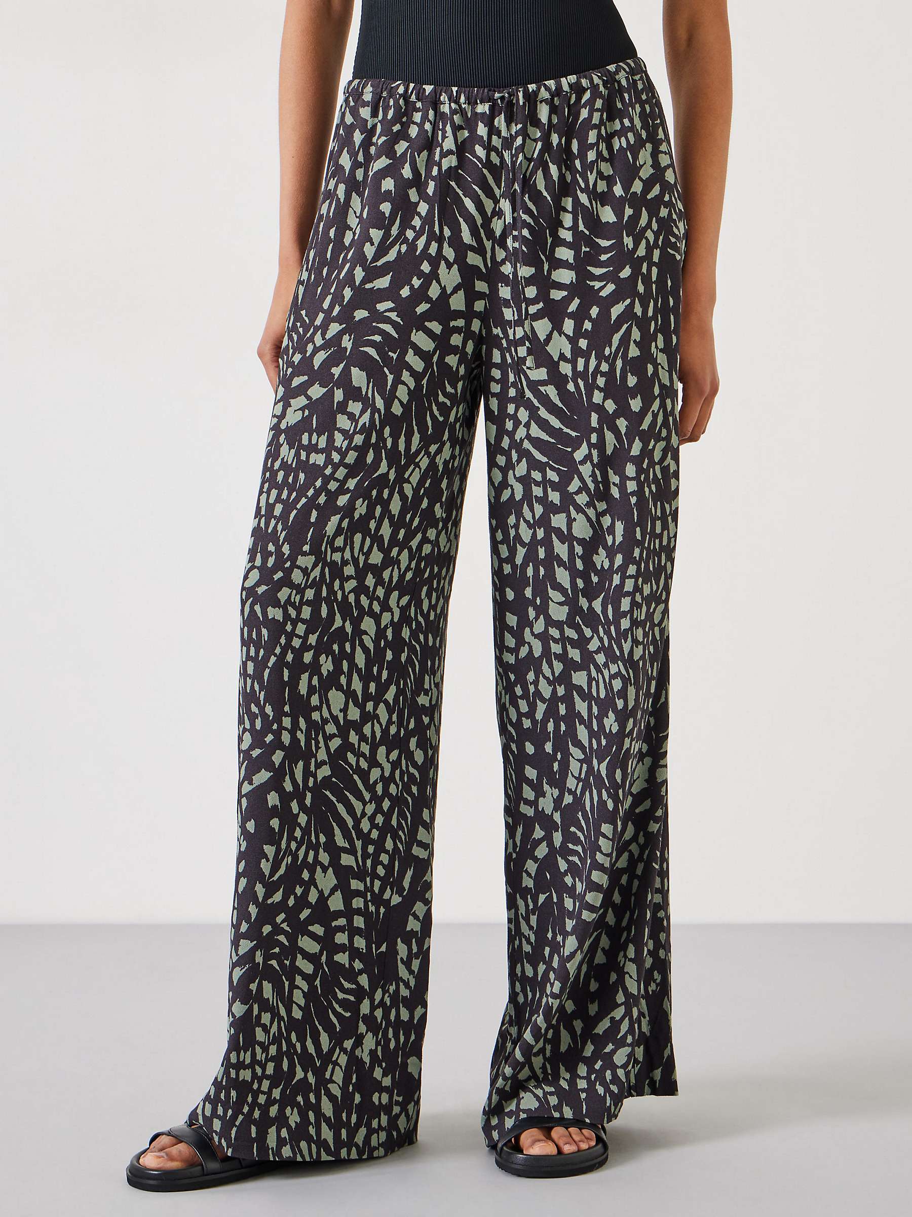 Buy HUSH Layla Printed Tie Waist Trousers Online at johnlewis.com