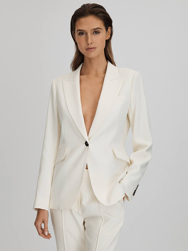 Reiss Millie Tailored Single Breasted Suit Blazer, Cream