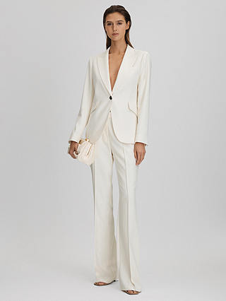 Reiss Millie Tailored Single Breasted Suit Blazer, Cream