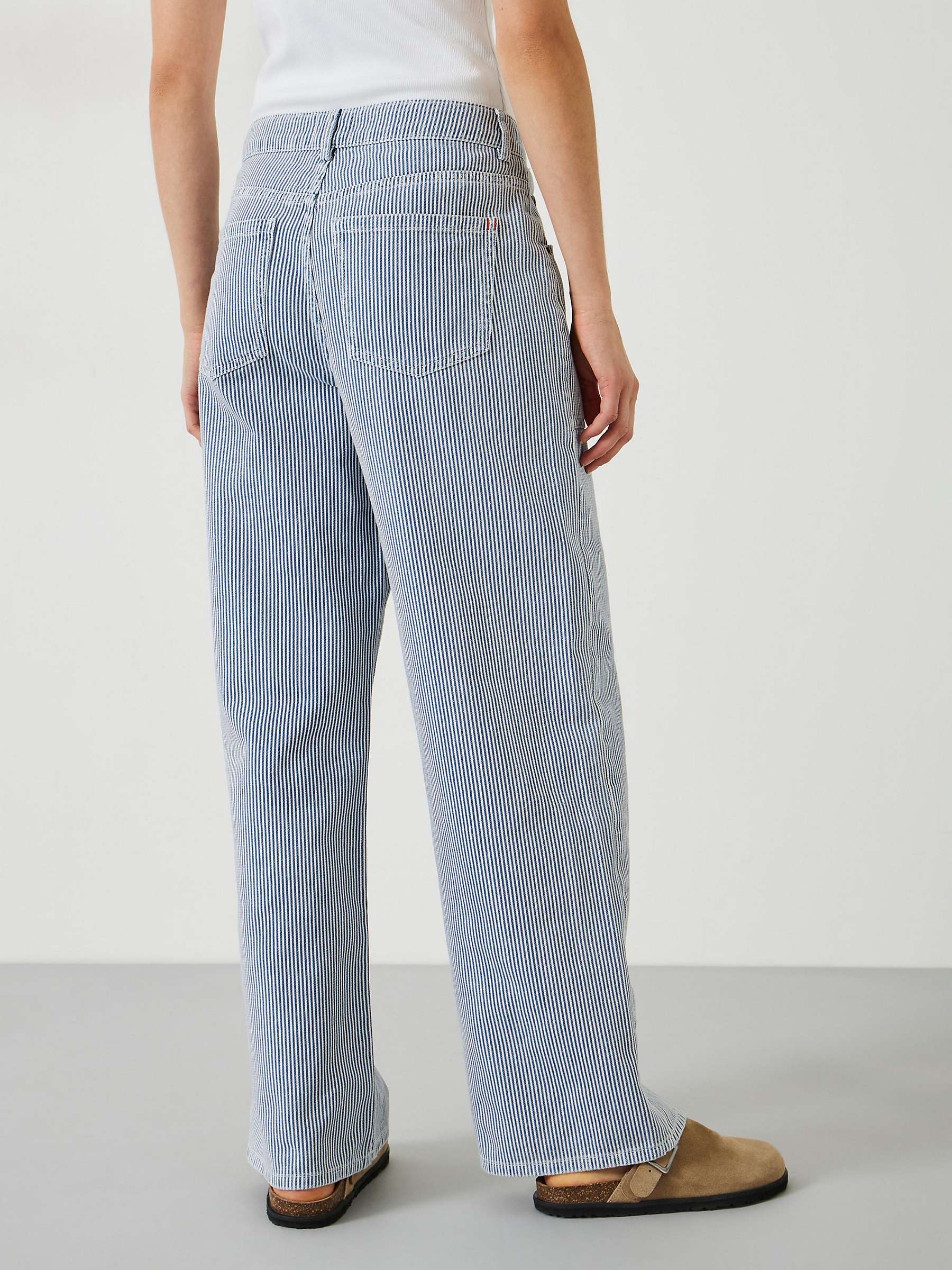 Buy HUSH Arizona Striped Wide Leg Jeans, Blue/White Online at johnlewis.com