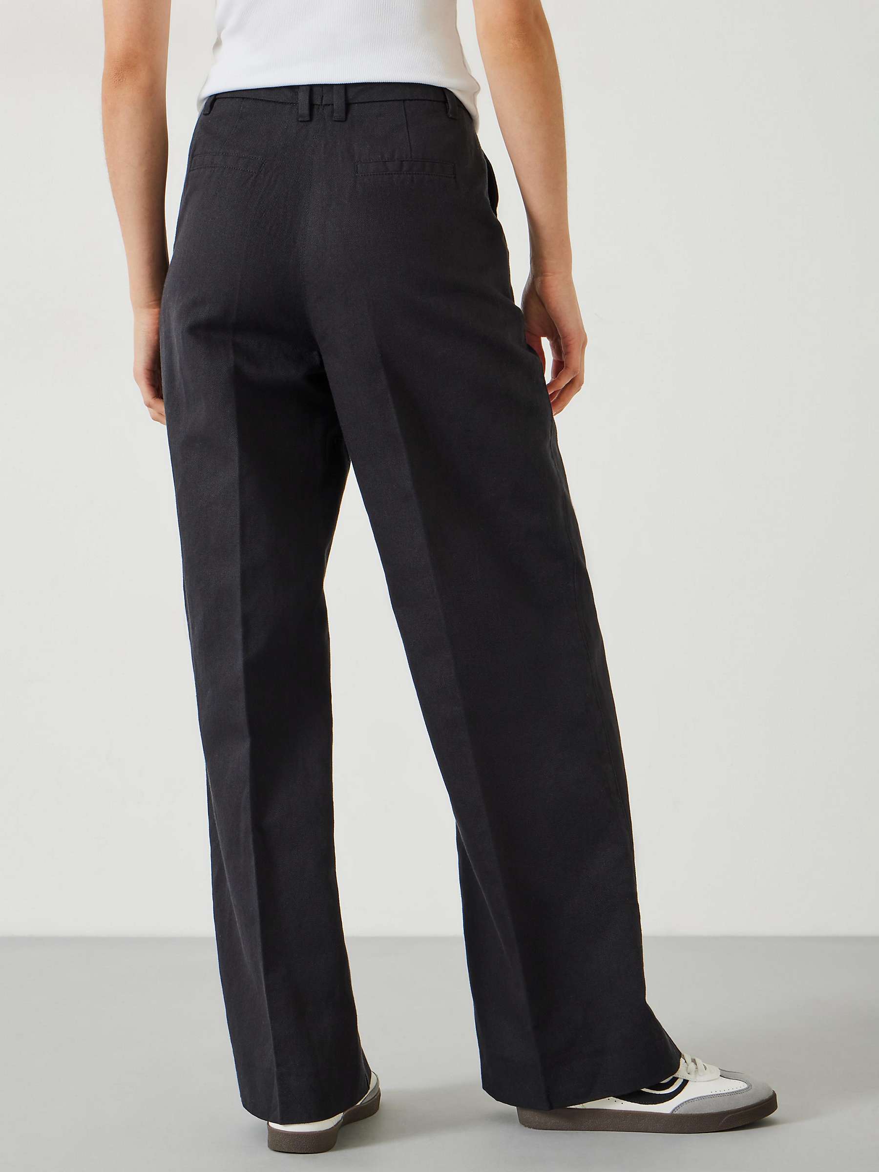 Buy HUSH Emily Linen Blend Wide Leg Trousers Online at johnlewis.com