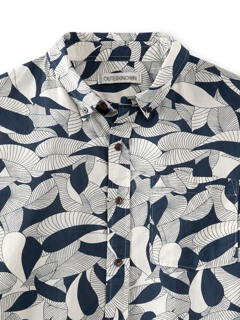 Outerknown Short Sleeve Poplin Studio Shirt, Blue/Multi, XL