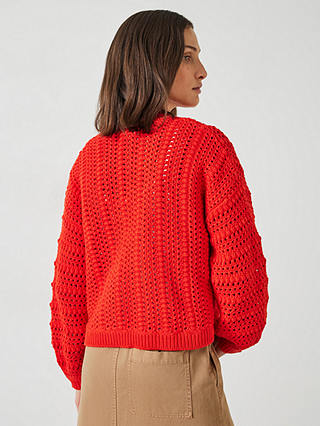 HUSH Pixie Knitted Edge Cardigan, Fiery Red