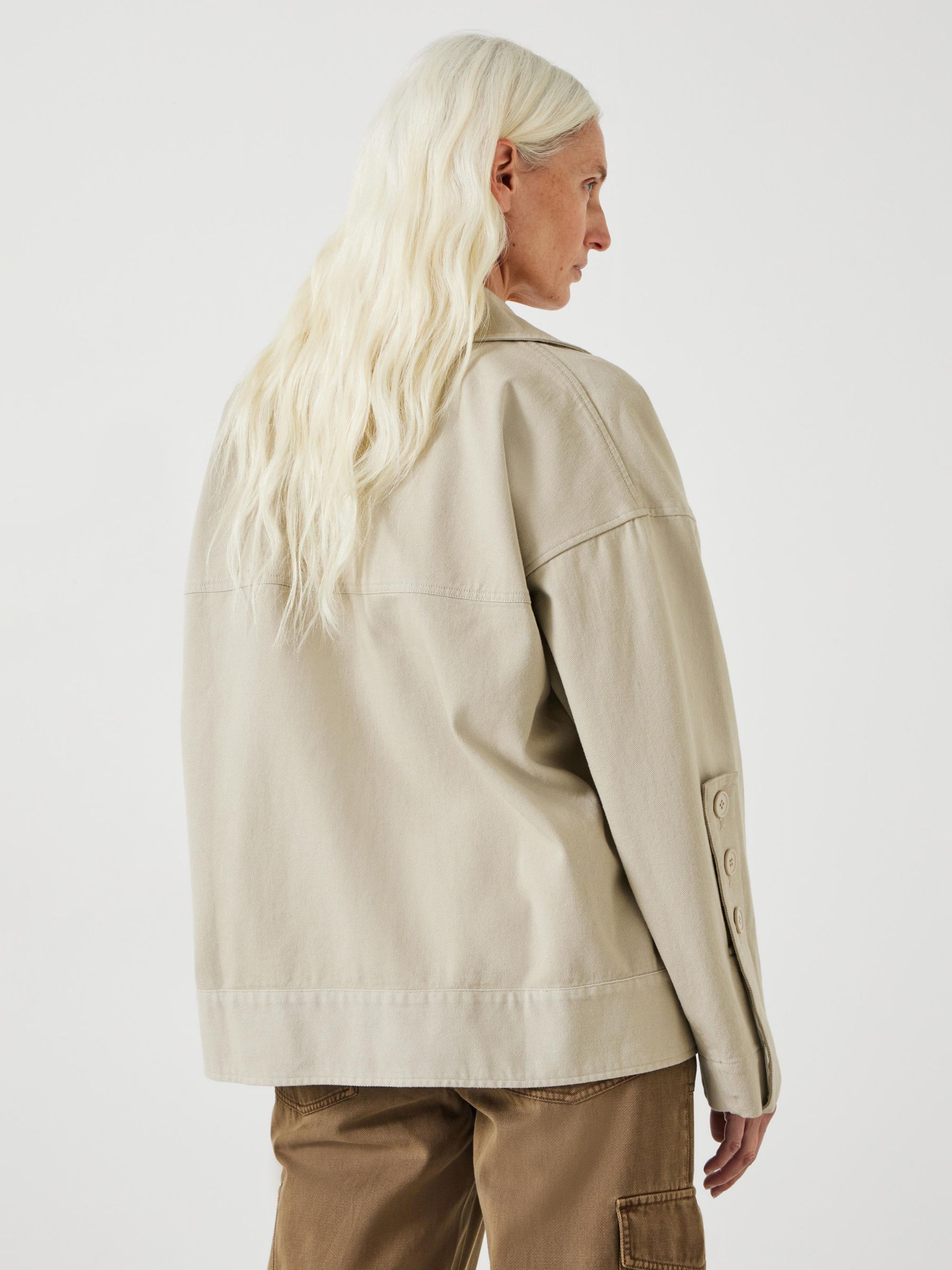 Buy HUSH Renee Relaxed Cotton Jacket, Sand Online at johnlewis.com
