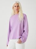 HUSH Kai Column Sleeve Relaxed Fit Cotton Top, Mid Lilac