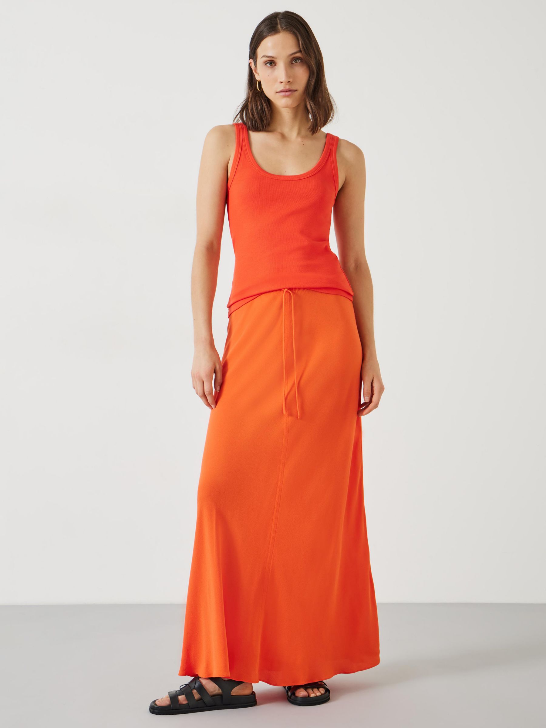 Buy HUSH Hanna Maxi Skirt, Orange Red Online at johnlewis.com