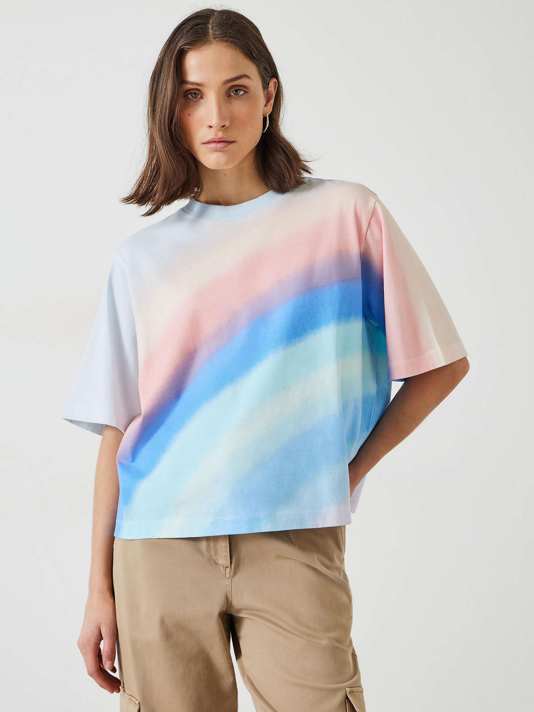 Buy HUSH Tullie Ombre Stripe T-Shirt, Blue/Multi Online at johnlewis.com