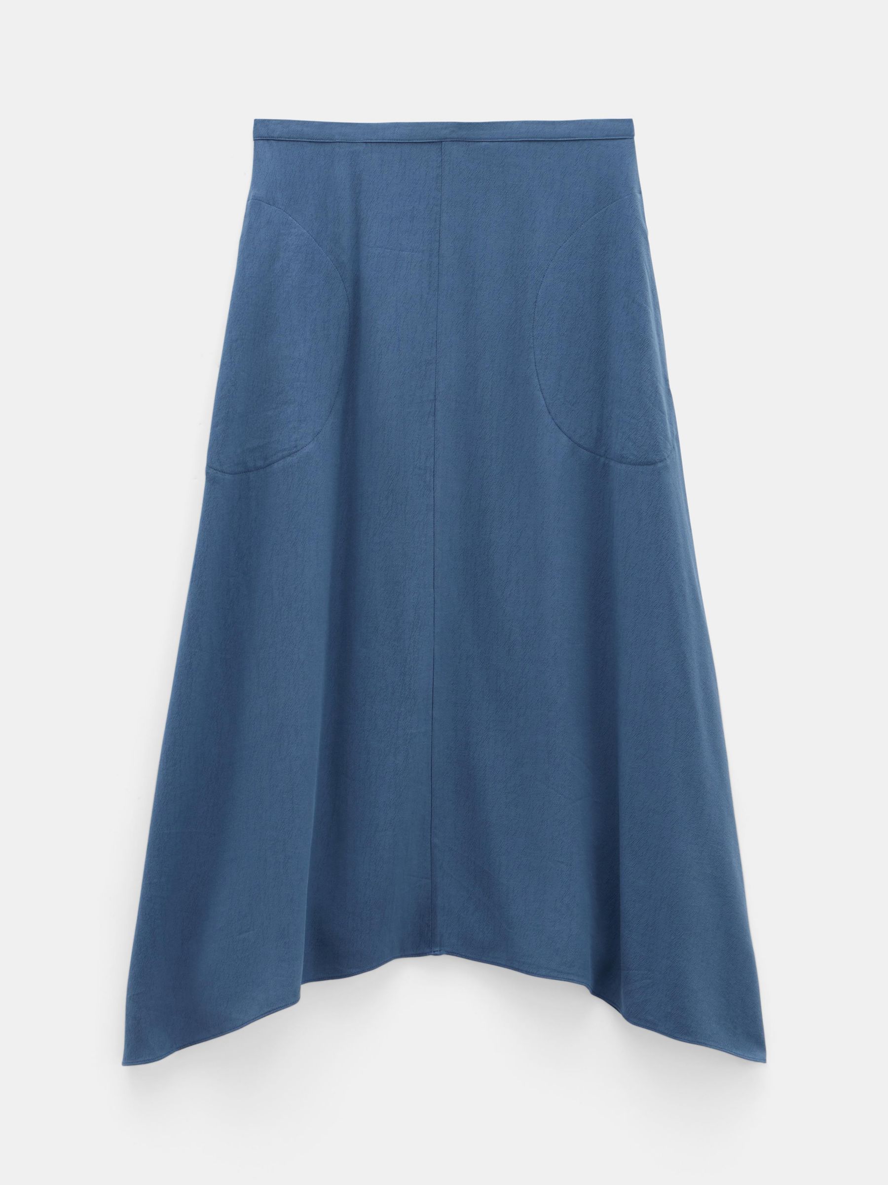 Buy HUSH Layla Textured Midi Skirt, Vintage Indigo Online at johnlewis.com