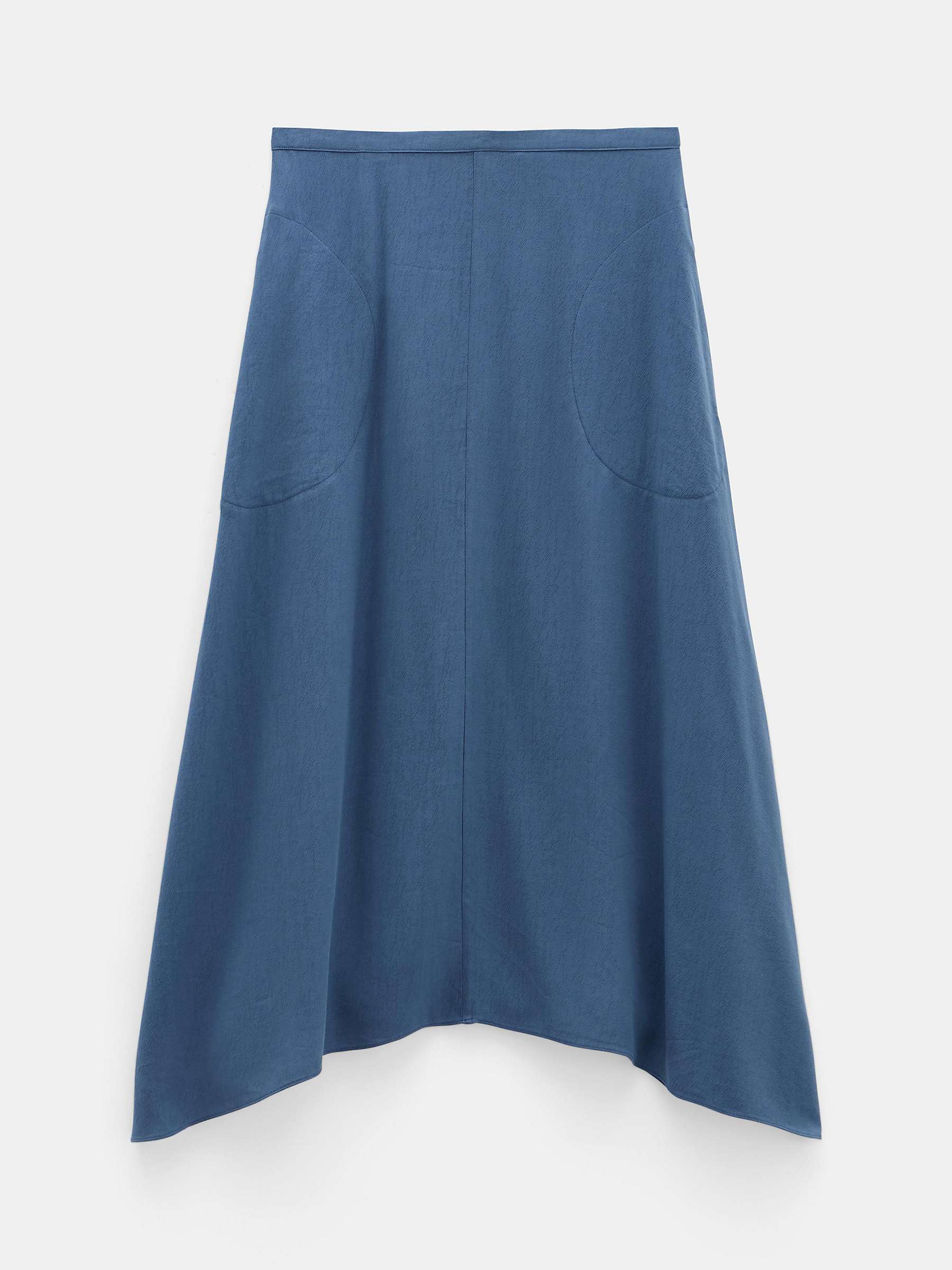 Buy HUSH Layla Textured Midi Skirt, Vintage Indigo Online at johnlewis.com