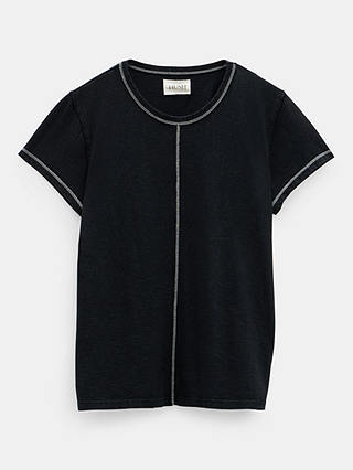 HUSH Danika Stitch Detail T-Shirt, Black Onyx