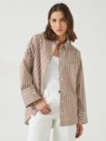 HUSH Indy Stripe Shirt, Brown/White