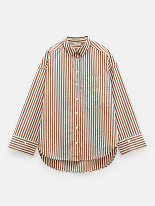 HUSH Indy Stripe Shirt, Brown/White