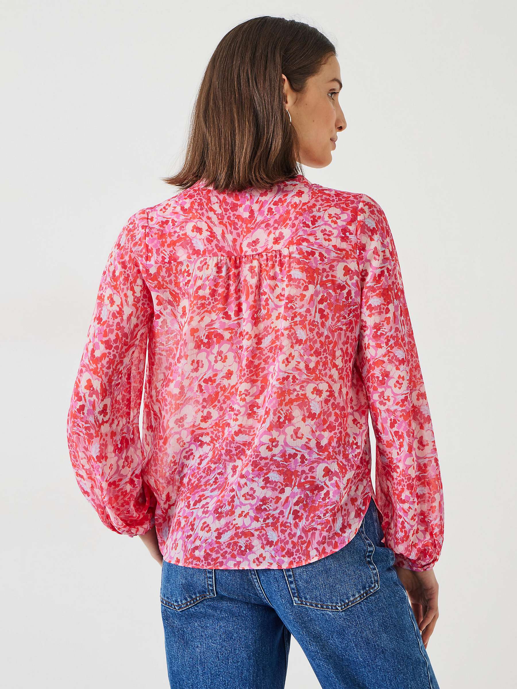 Buy HUSH Harriet Painted Floral Blouse, Pink Online at johnlewis.com