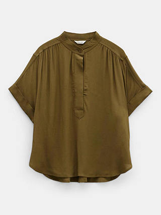 HUSH Anika Short Sleeve Blouse, Army Olive