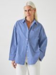 HUSH Indy Oversized Stripe Cotton Shirt, Blue/White