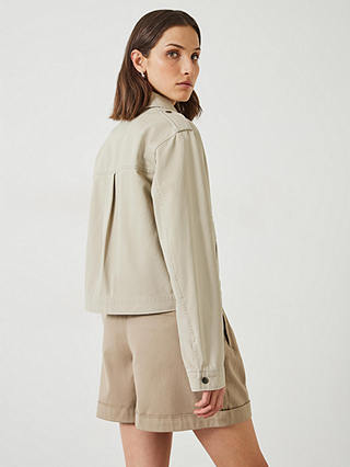 HUSH Laurie Zip Up Utility Jacket, Stone