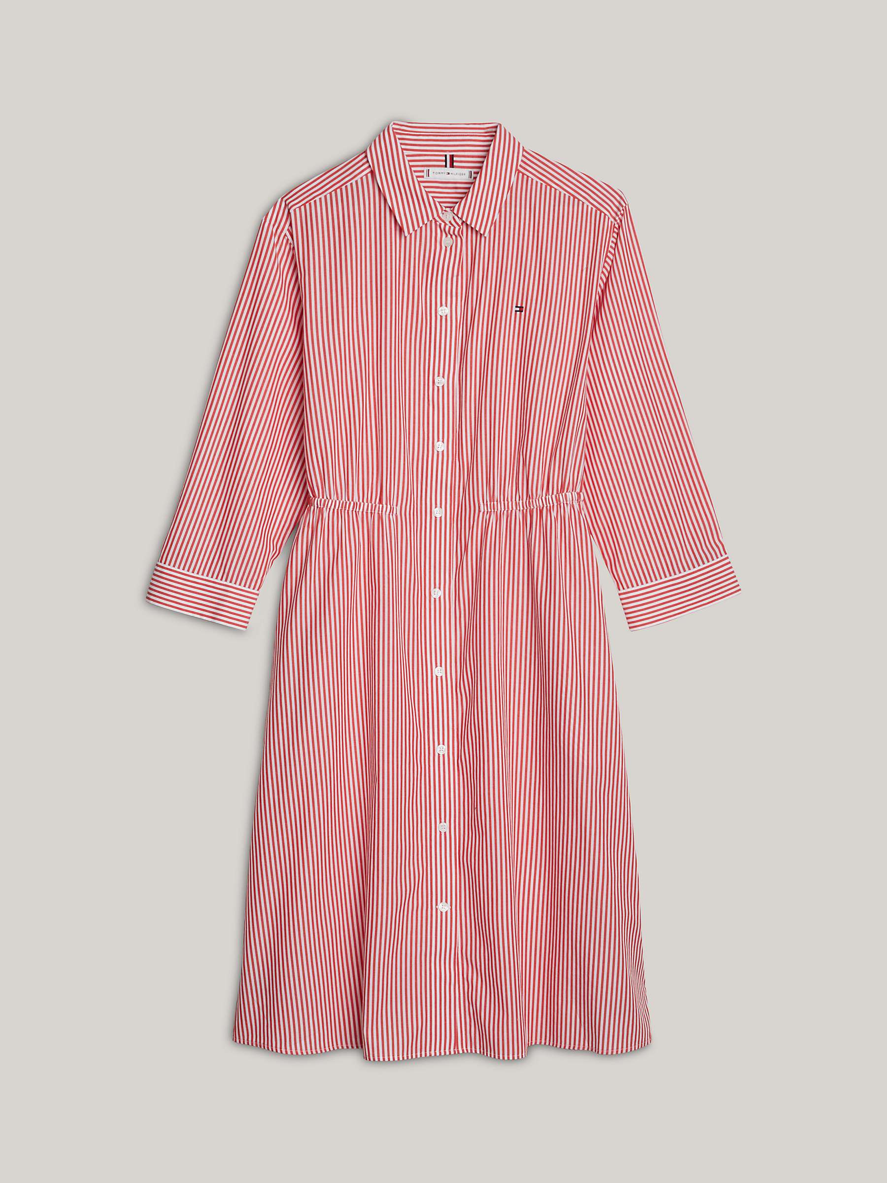 Buy Tommy Hilfiger Adaptive Striped Cotton Shirt Dress, Red/White Online at johnlewis.com