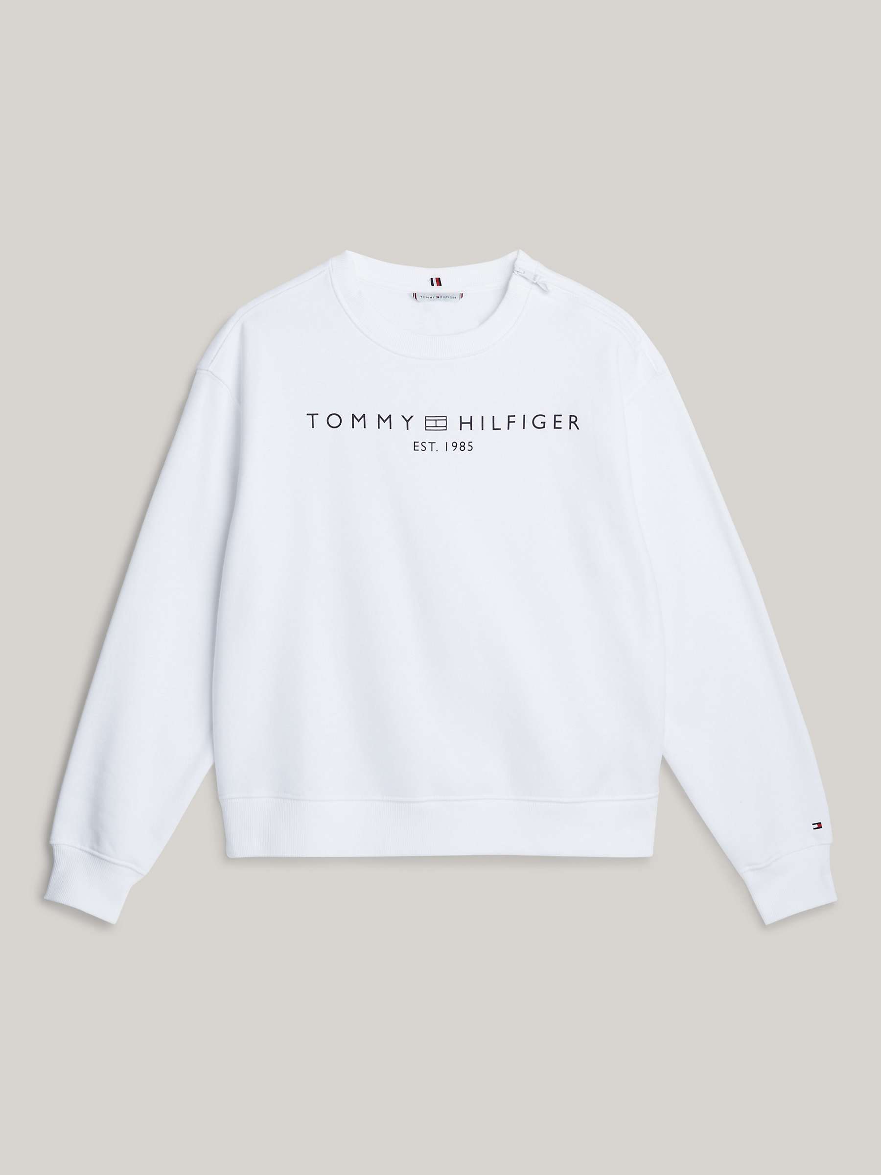 Buy Tommy Hilfiger Adaptive Logo Sweatshirt, Optic White Online at johnlewis.com