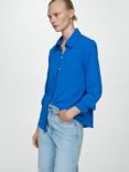 Mango Basic Buttoned Flowy Shirt, Blue