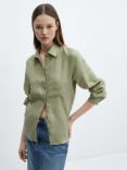 Mango Lino Linen Shirt, Green