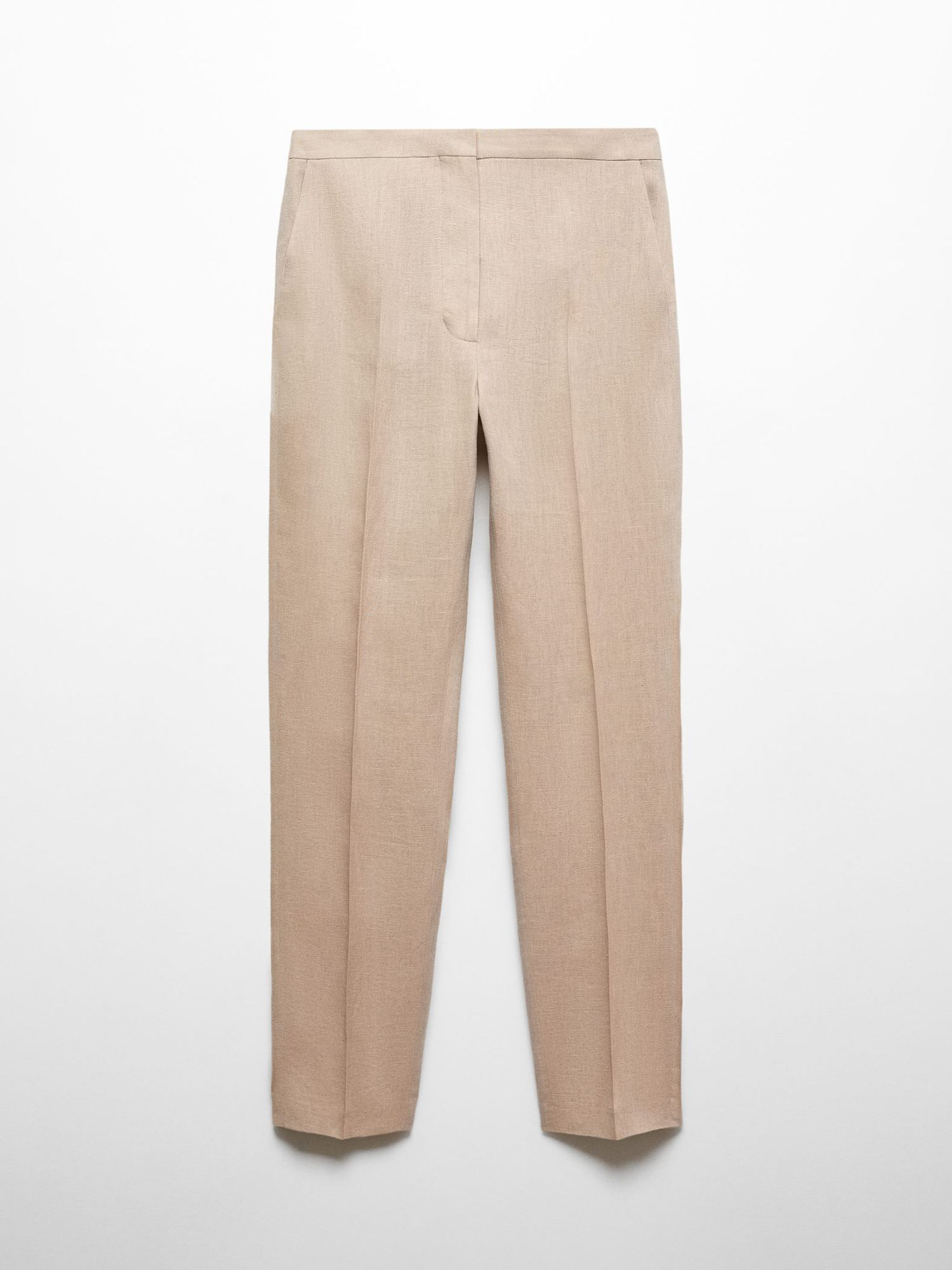 Mango Tempoli Linen Suit Trousers, Pastel Grey, L