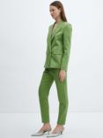 Mango Tempoli Linen Suit Trousers, Green