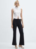 Mango Avayax High Rise Wide Leg Trousers, Black