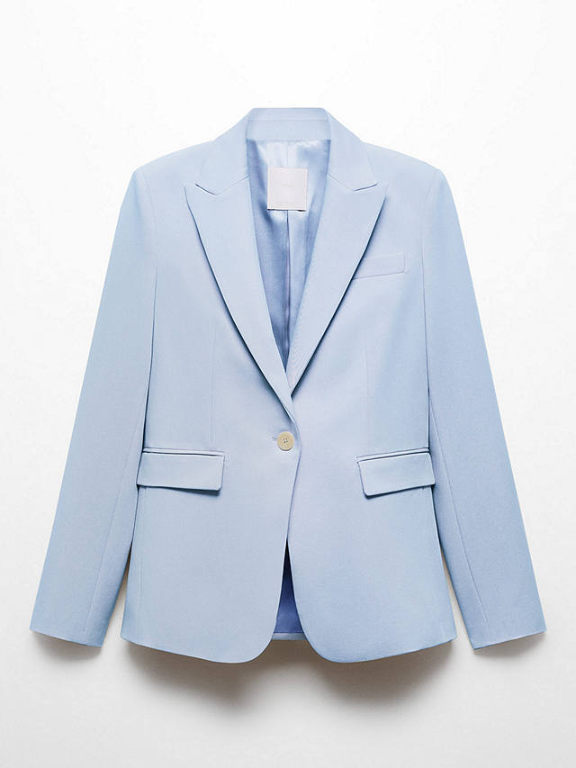 Mango Boreal Suit Jacket, Light Pastel Blue