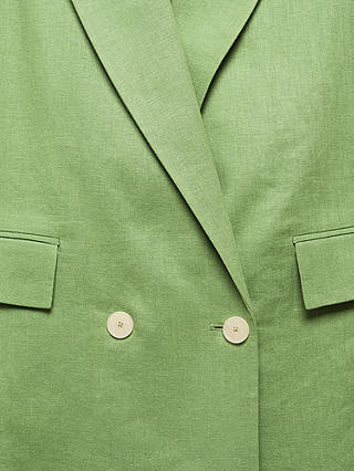 Mango Tempoli Linen Blend Blazer, Green