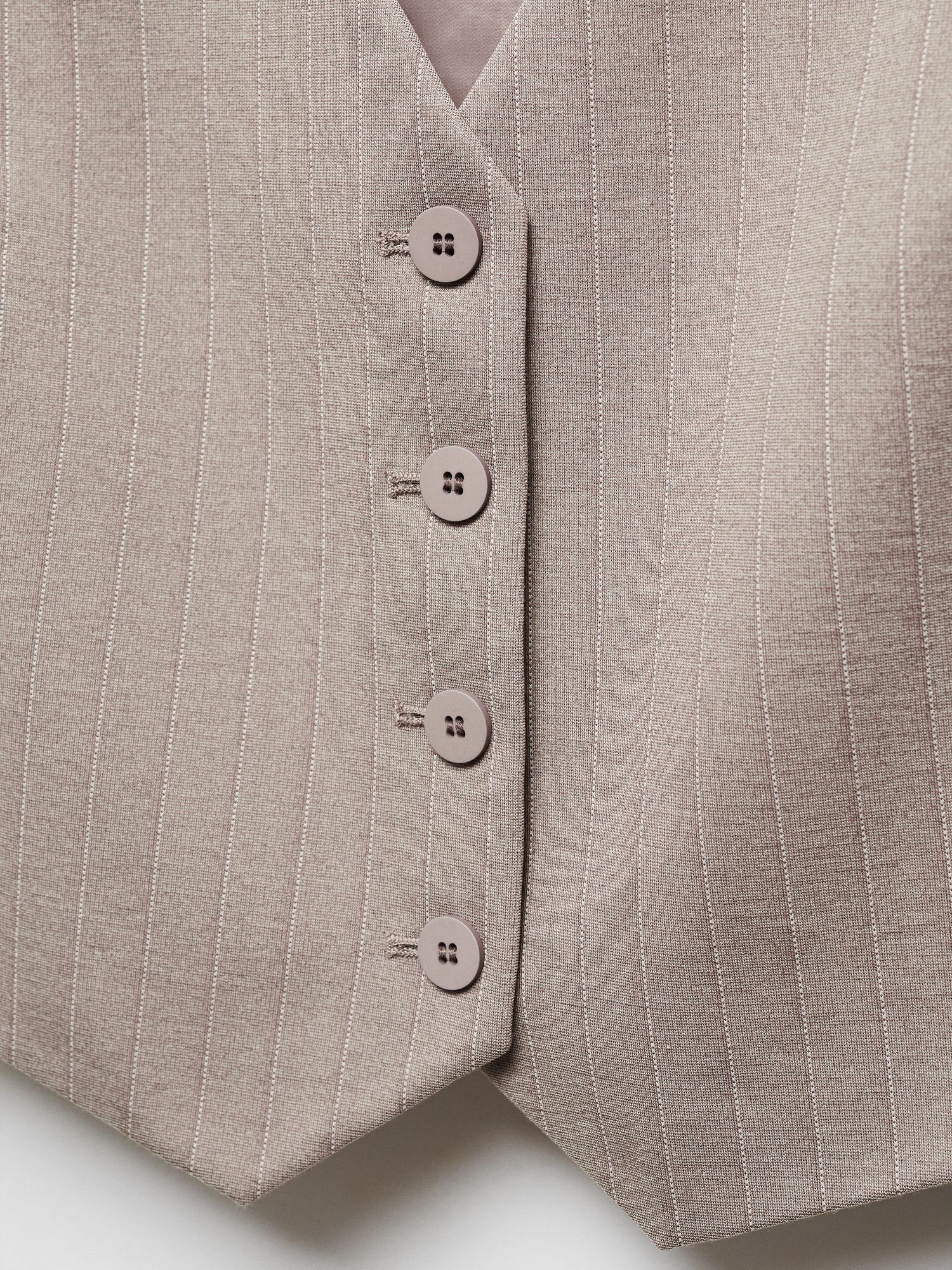 Buy Mango Avayar Pinstripe Suit Waistcoat, Medium Brown Online at johnlewis.com