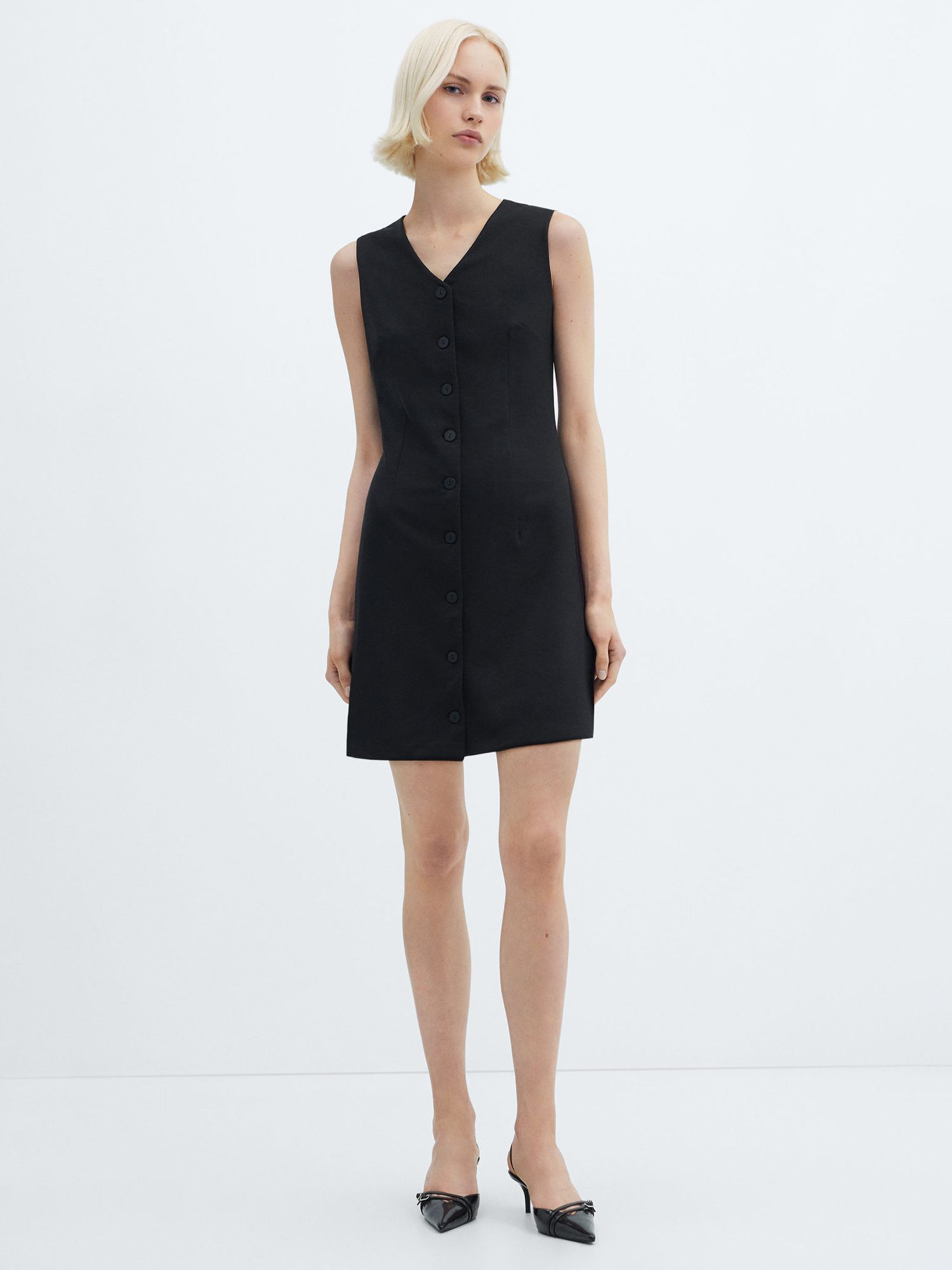 Mango Avayax A-Line Mini Dress, Black, 10