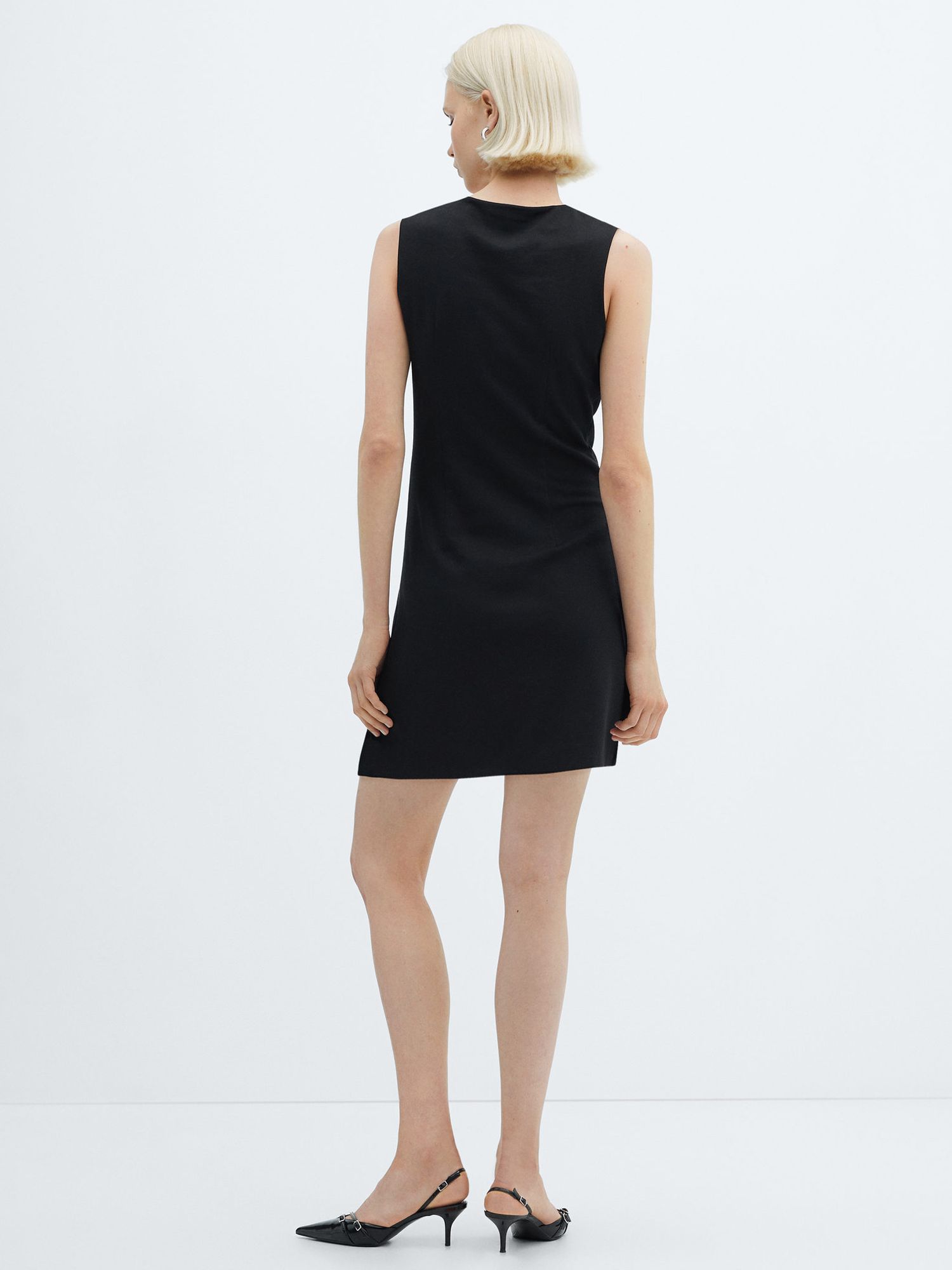 Mango Avayax A-Line Mini Dress, Black at John Lewis & Partners